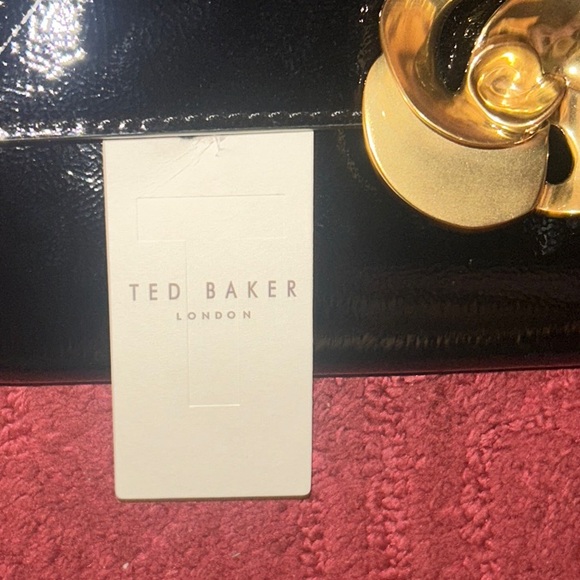 Elegant Black and Gold Clutch with Chain by Ted Baker - Picture 10 of 10